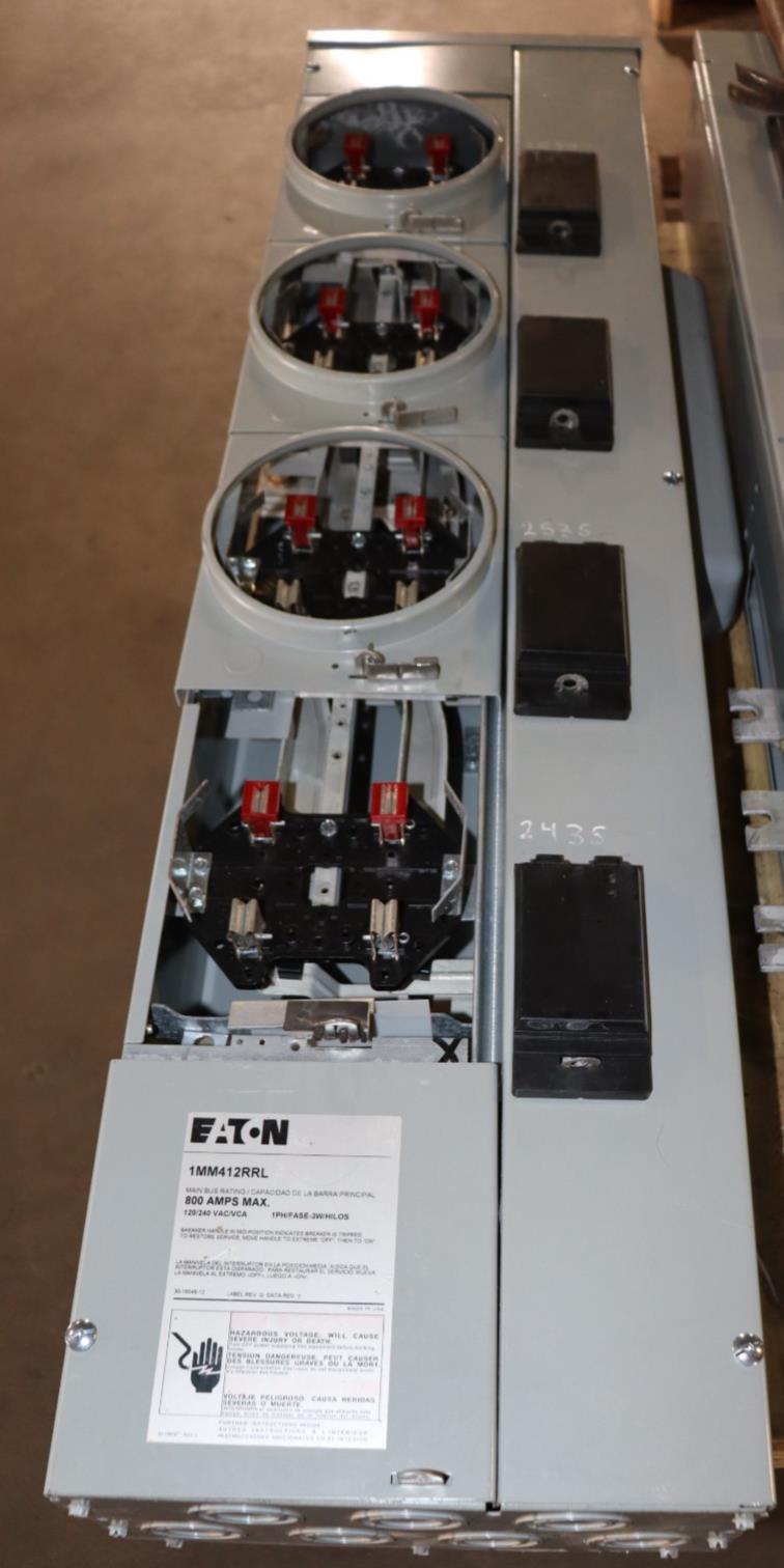 Eaton 1MM412RRL 800 Amp 4-Gang 125A 1-Phase Four Meter Socket Modular Stack Used - Northside Material Brokers