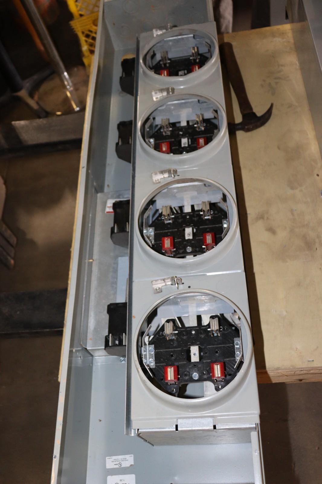 Eaton 1MM412RRL 800 Amp 4-Gang 125A 1-Phase Four Meter Socket Modular Stack Used - Northside Material Brokers