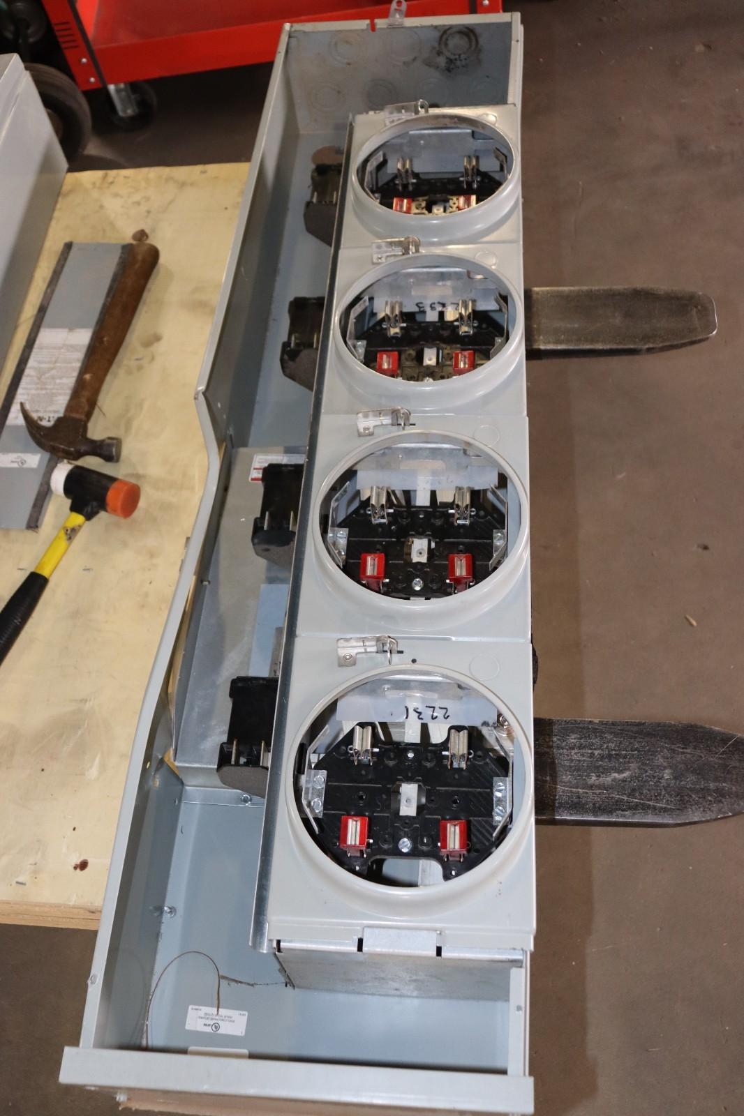 Eaton 1MM412RRL 800 Amp 4-Gang 125A 1-Phase Four Meter Socket Modular Stack Used - Northside Material Brokers