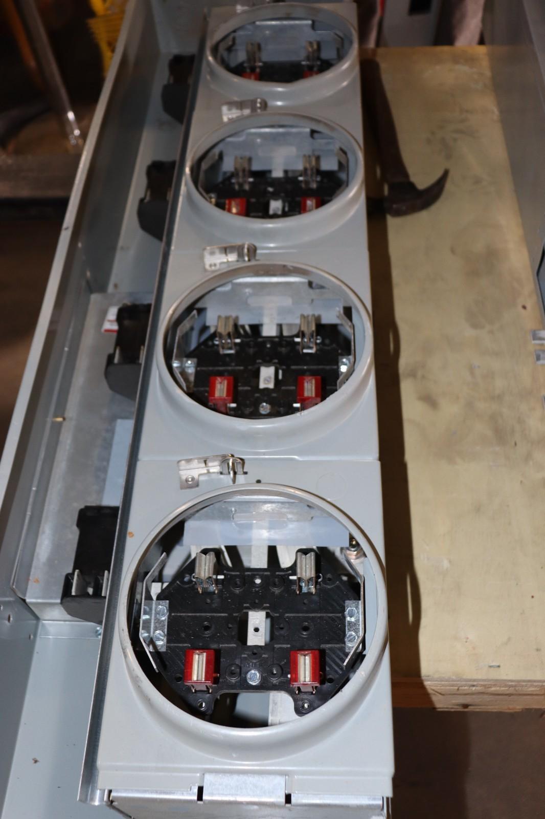 Eaton 1MM412RRL 800 Amp 4-Gang 125A 1-Phase Four Meter Socket Modular Stack Used - Northside Material Brokers