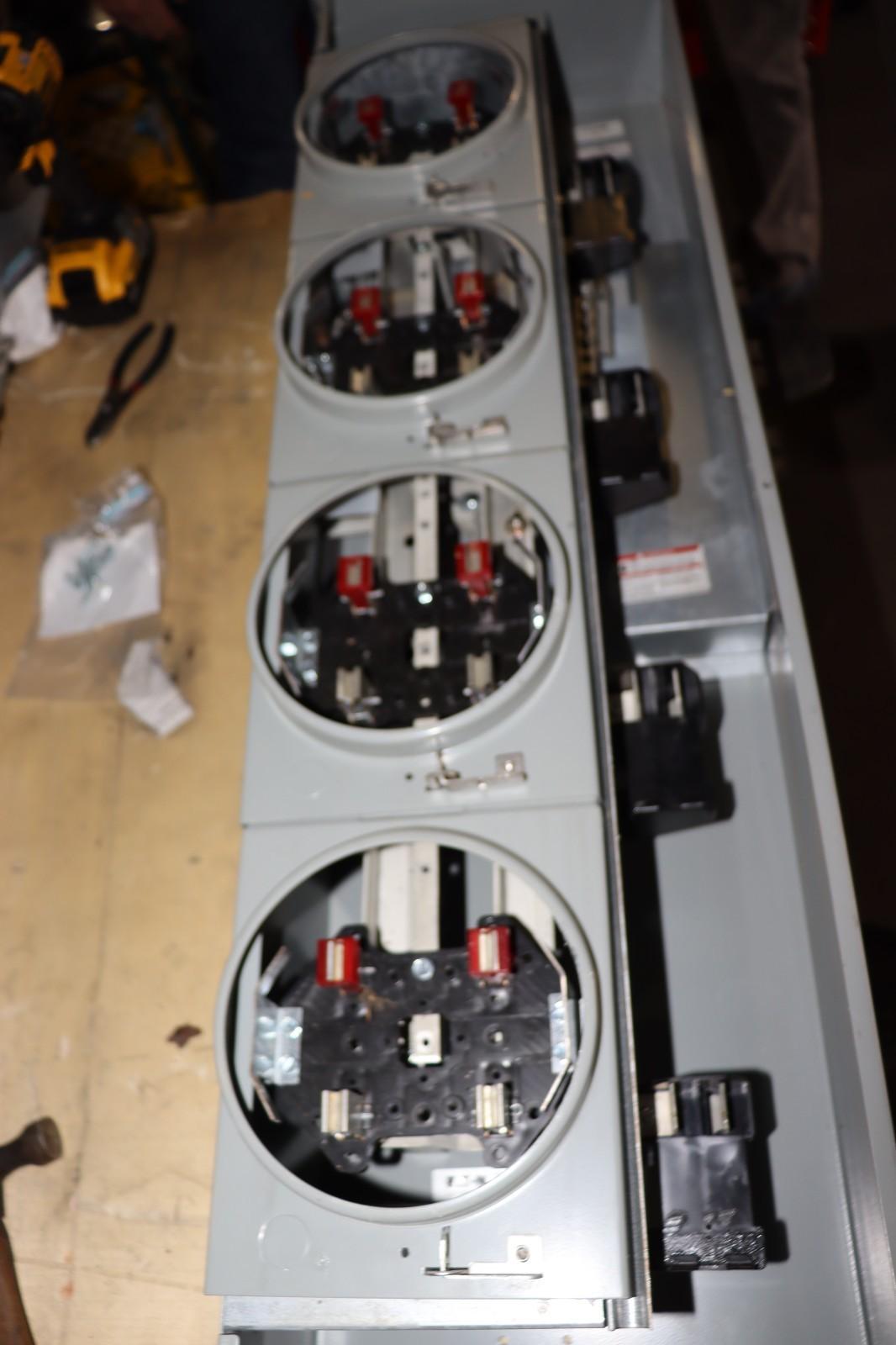 Eaton 1MM412RRL 800 Amp 4-Gang 125A 1-Phase Four Meter Socket Modular Stack Used - Northside Material Brokers