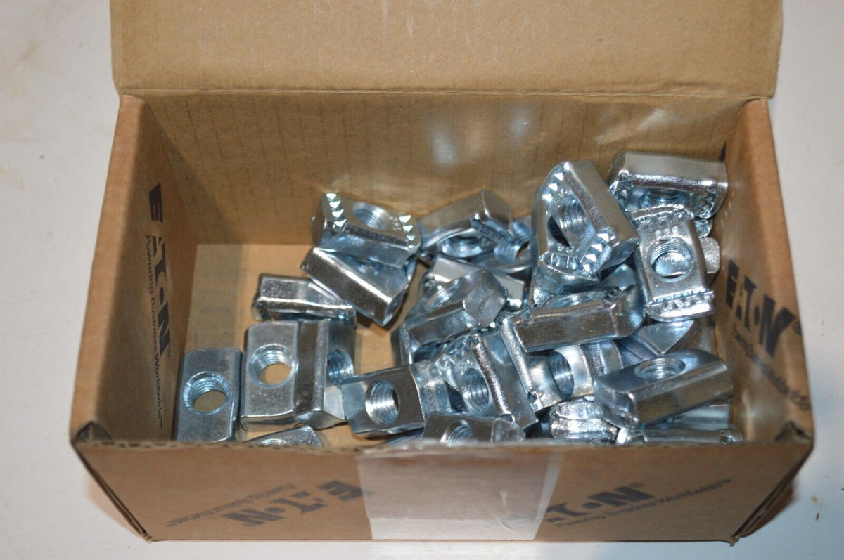 EATON B-LINE SPRINGLESS CHANNEL NUTS WITH BOLTS!!!, N255WOZN, BOX OF 48 - Northside Material Brokers