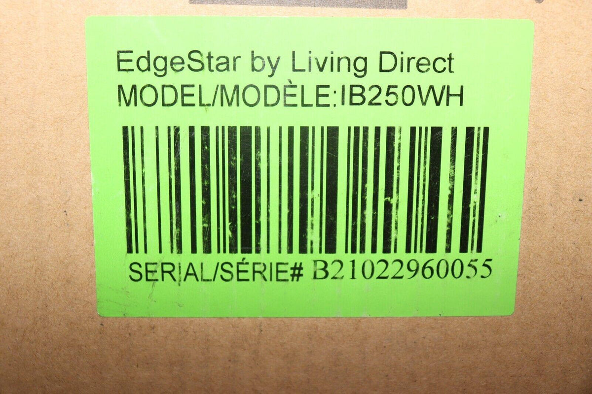 Edgestart IB250WH Under Counter Ice Maker, White, New, Scratch and Dent - Northside Material Brokers