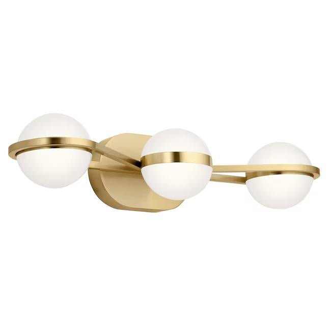 Elan Brettin 24-in 3 -Light Gold Integrated LED Modern/Contemporary Vanity light - Northside Material Brokers