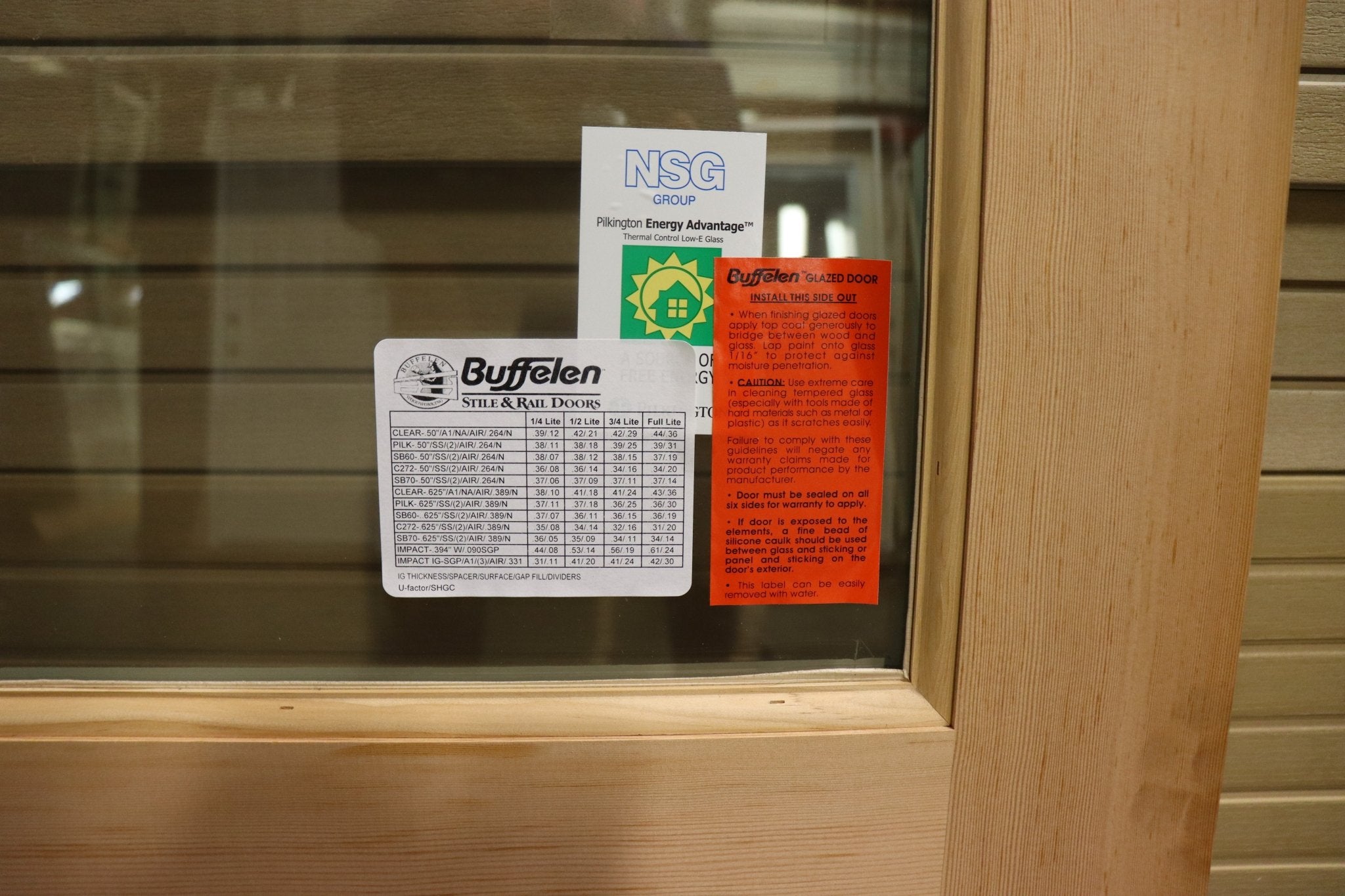 Exterior 24" Fir Wood Door, 3/4 View Insulated Glass w/ 1 Panel - Northside Material Brokers