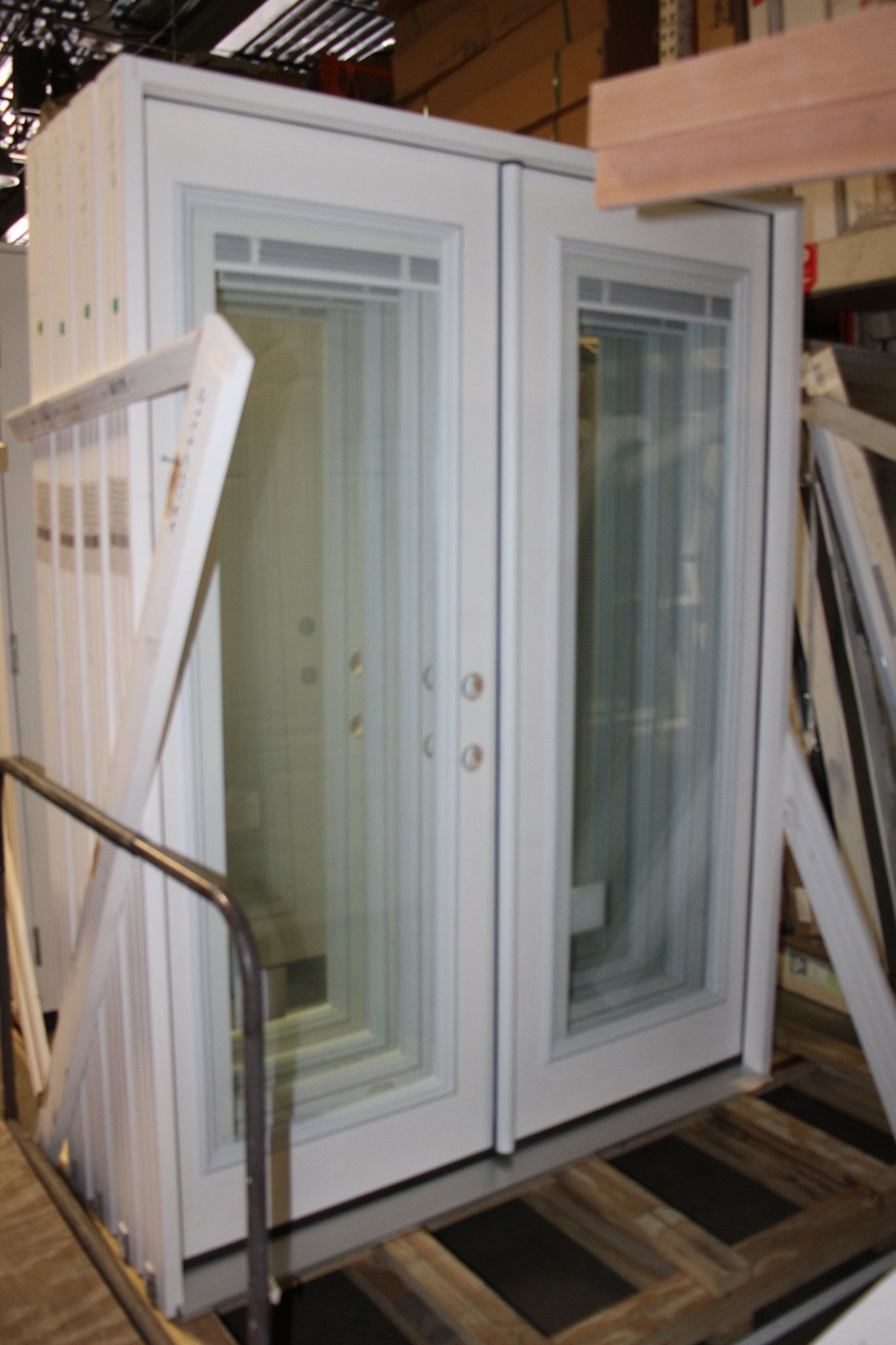 Exterior Double Patio Door with Frame Retro Fit 72 Inch Full View Mini-Blind Glass - Northside Material Brokers