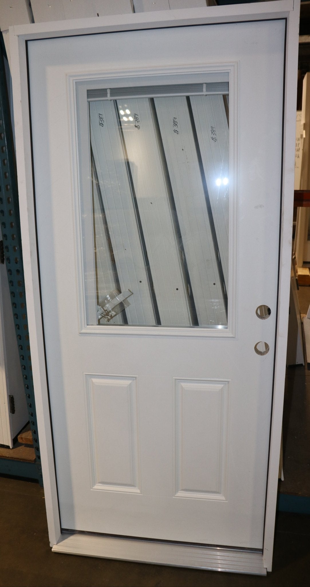 Exterior Half View Door w/ Mini Blind & Frame, 36 Inch, Fiberglass/Steel - Northside Material Brokers