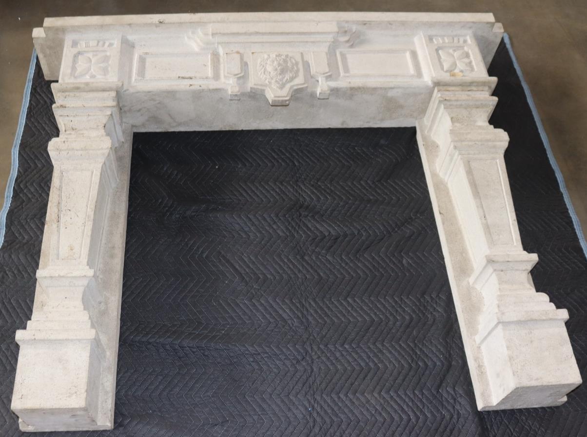 Fireplace Mantel (mantle) Surround Shelf Cast Stone Non-combustible, Off White - Northside Material Brokers