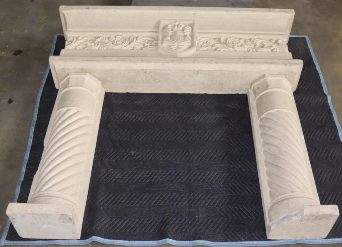 Fireplace Mantel (mantle) Surround Shelf Cast Stone Non-combustible, Tan - Northside Material Brokers