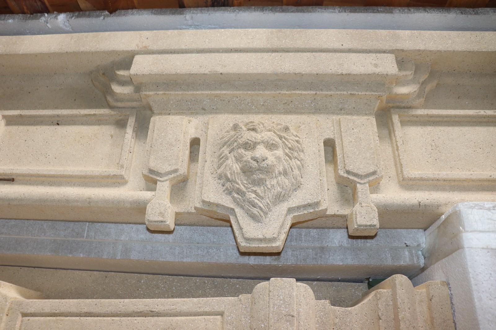 Fireplace Mantel (mantle) Surround Shelf Cast Stone Non-combustible, Tan, NIB - Northside Material Brokers