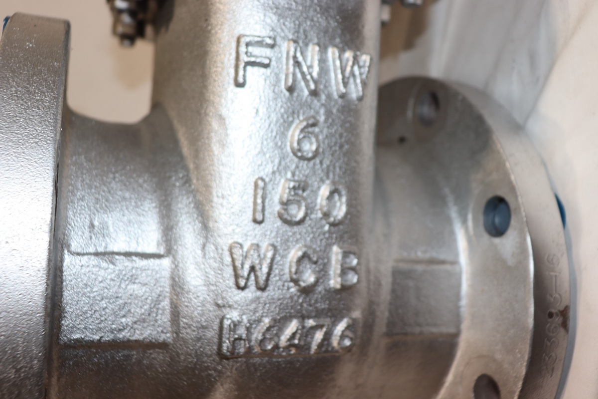 FNW Valve 6" 150 Flanged Carbon Steel Gate Valve w/ Handwheel Fig 551 WCB - Northside Material Brokers