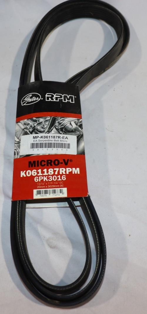 Gates RPM K061187RPM Micro-V Serpentine Belt - Northside Material Brokers