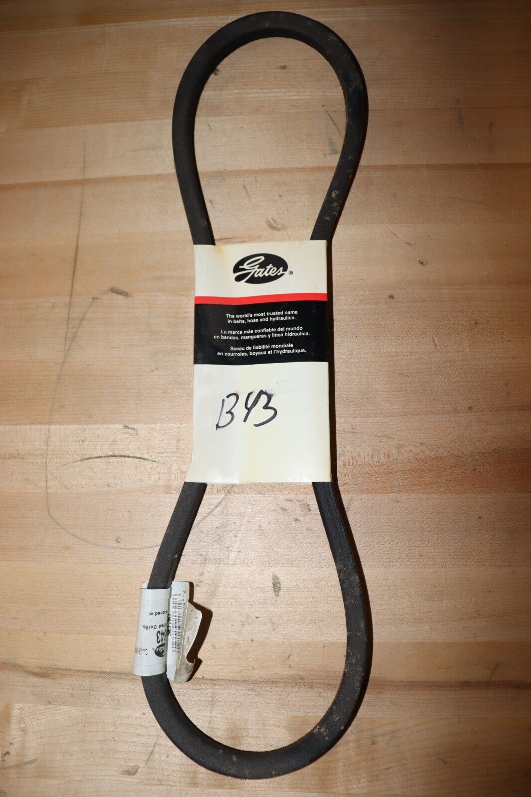 Gates V-Belt: B43, 46 in Outside Lg, 21/32 in Top Wd, 13/32 in Thick - Northside Material Brokers