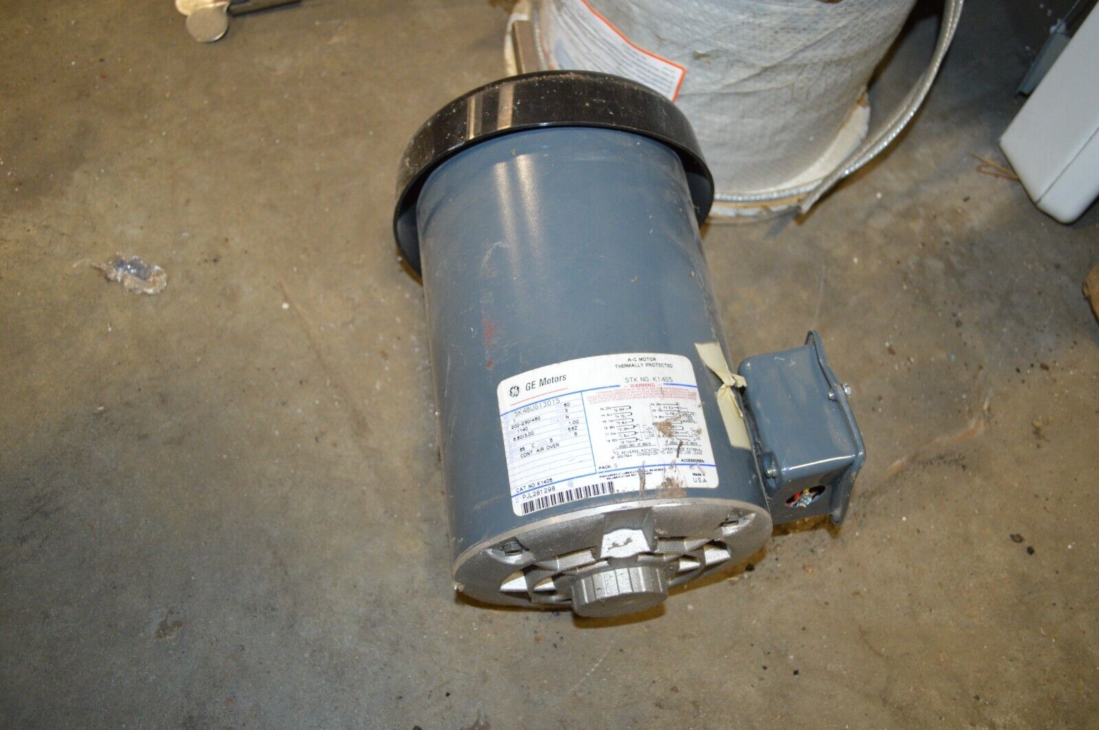 GE MOTORS, A-C MOTOR, 5K48UG1301S, 1HP, 3PH, 1140RPM - Northside Material Brokers