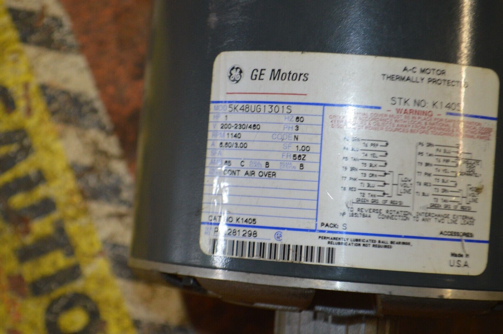 Ge Motors Model 5k48ug1301s - Northside Material Brokers