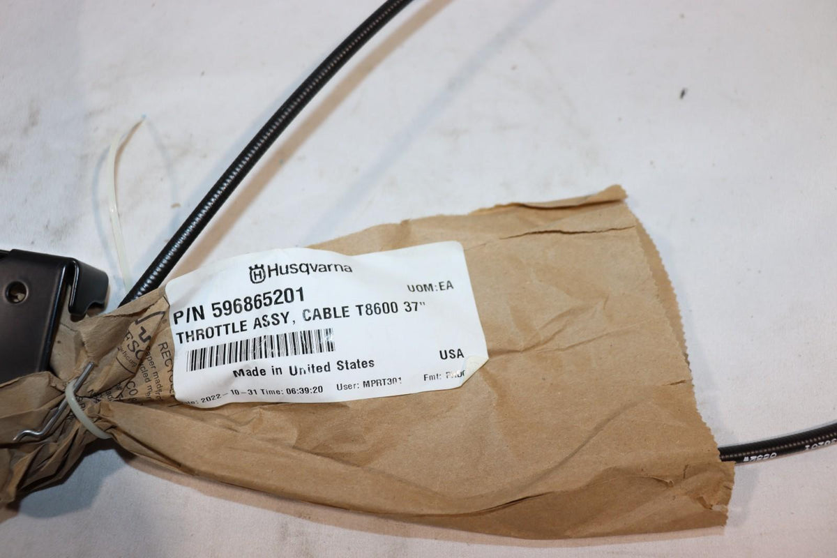 Genuine Husqvarna 596865201 Throttle Control Cable (OEM), 37 Inch, T8600 - Northside Material Brokers