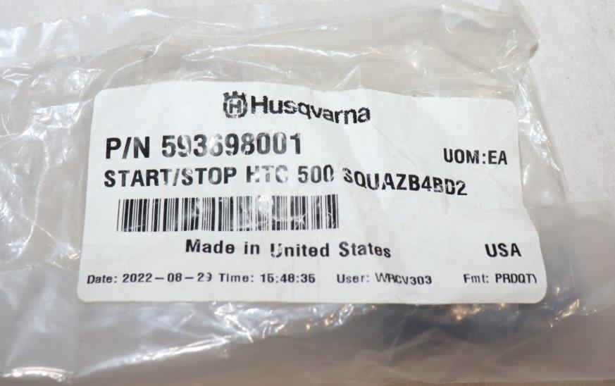 Genuine OEM, 593698001 Husqvarna Start/Stop Htc 500 Squazb4Bd2 - Northside Material Brokers