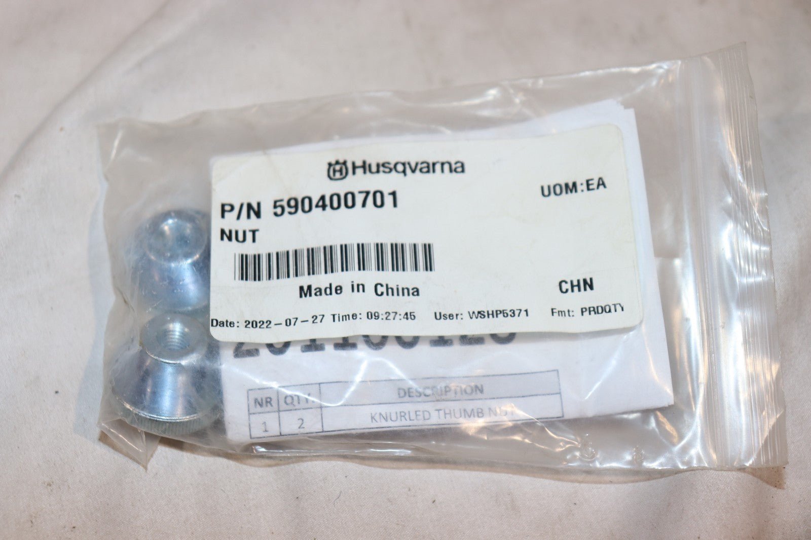 Genuine OEM Husqvarna Thumb Nut Kit S-line 201100128 - Northside Material Brokers