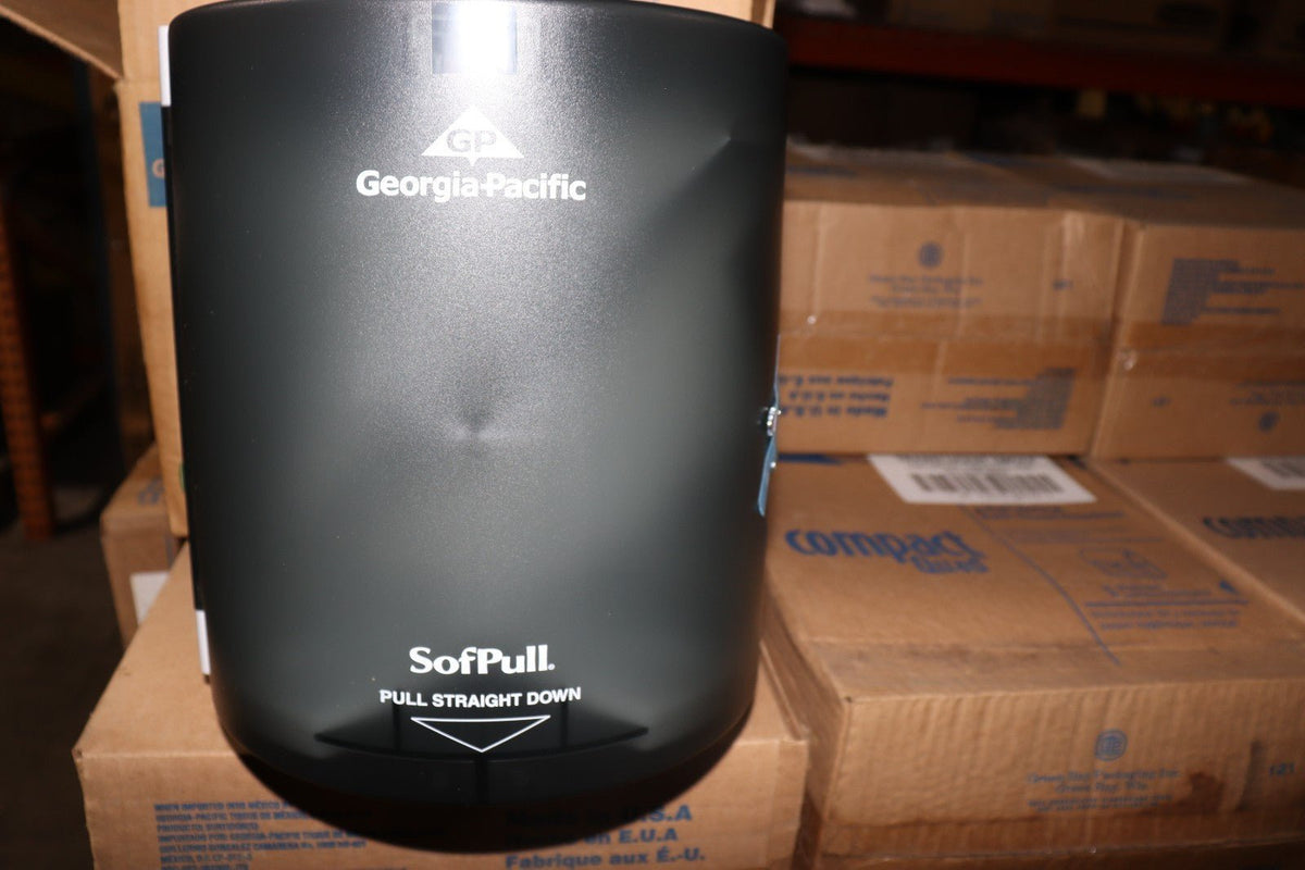 Georgia-Pacific 58204 SofPull Centerpull Paper Towel Dispenser Translucent Smoke - Northside Material Brokers