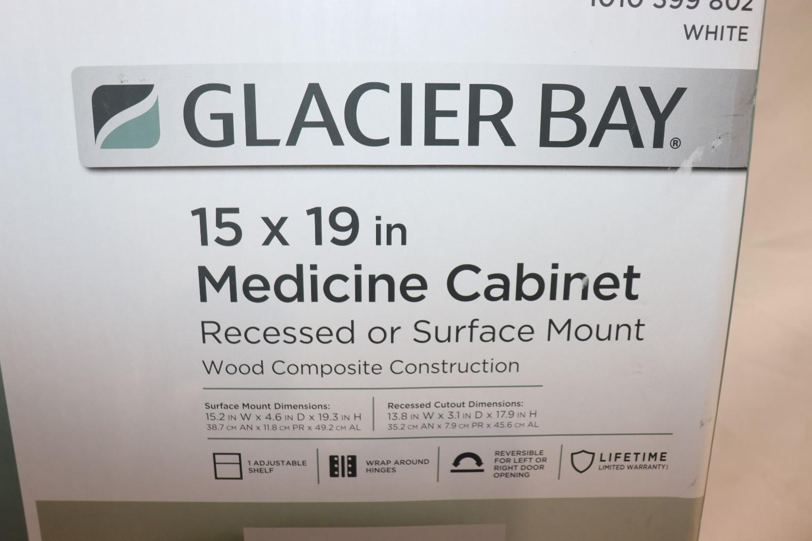 Glacier Bay 15-1/4in x 19-3/8in Framed Recessed/Surface-Mount Medicine Cabinet - Northside Material Brokers