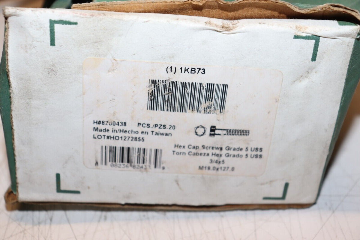 Grainger 1KB73, Grade 5, 3/4"-10 Hex Head Cap Screw, Zinc Plated, Pack of 15 - Northside Material Brokers