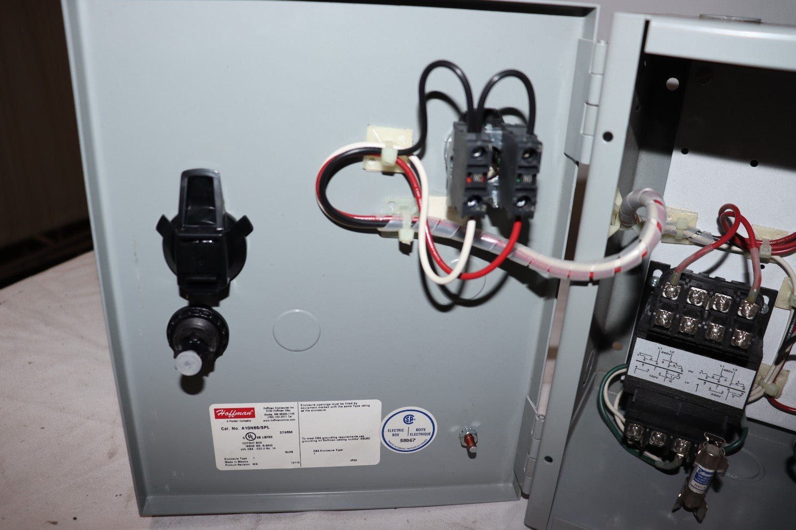Hoffman A10N86 Enclosure w/ A10N8P Panel & Contactors, Used - Northside Material Brokers
