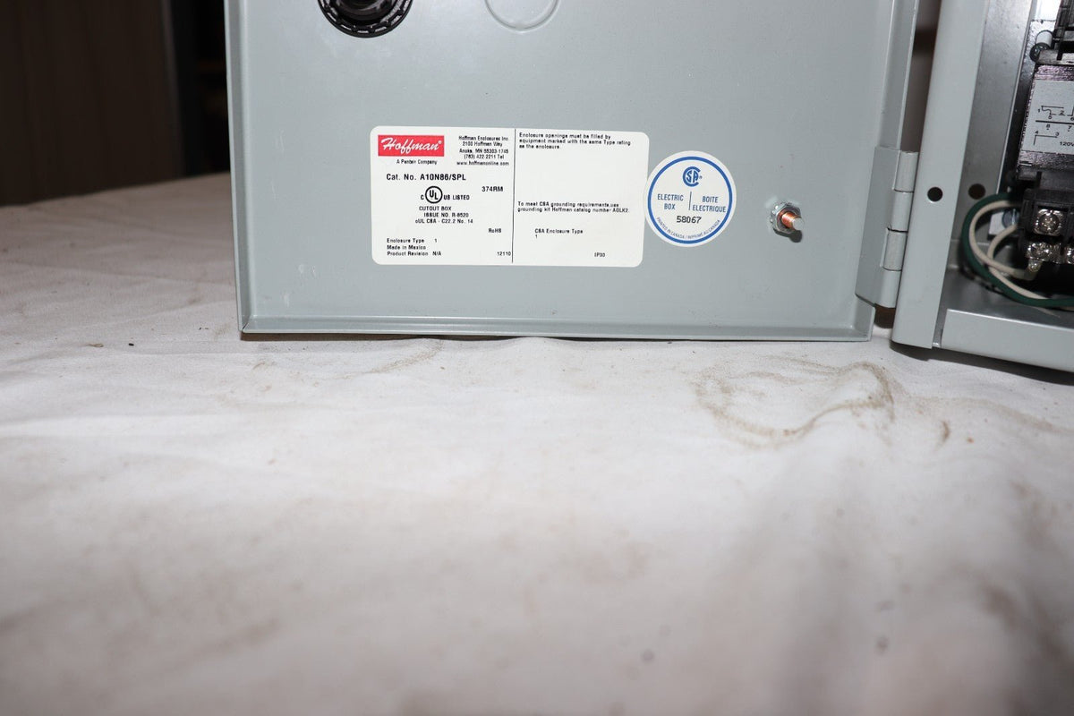 Hoffman A10N86 Enclosure w/ A10N8P Panel & Contactors, Used - Northside Material Brokers