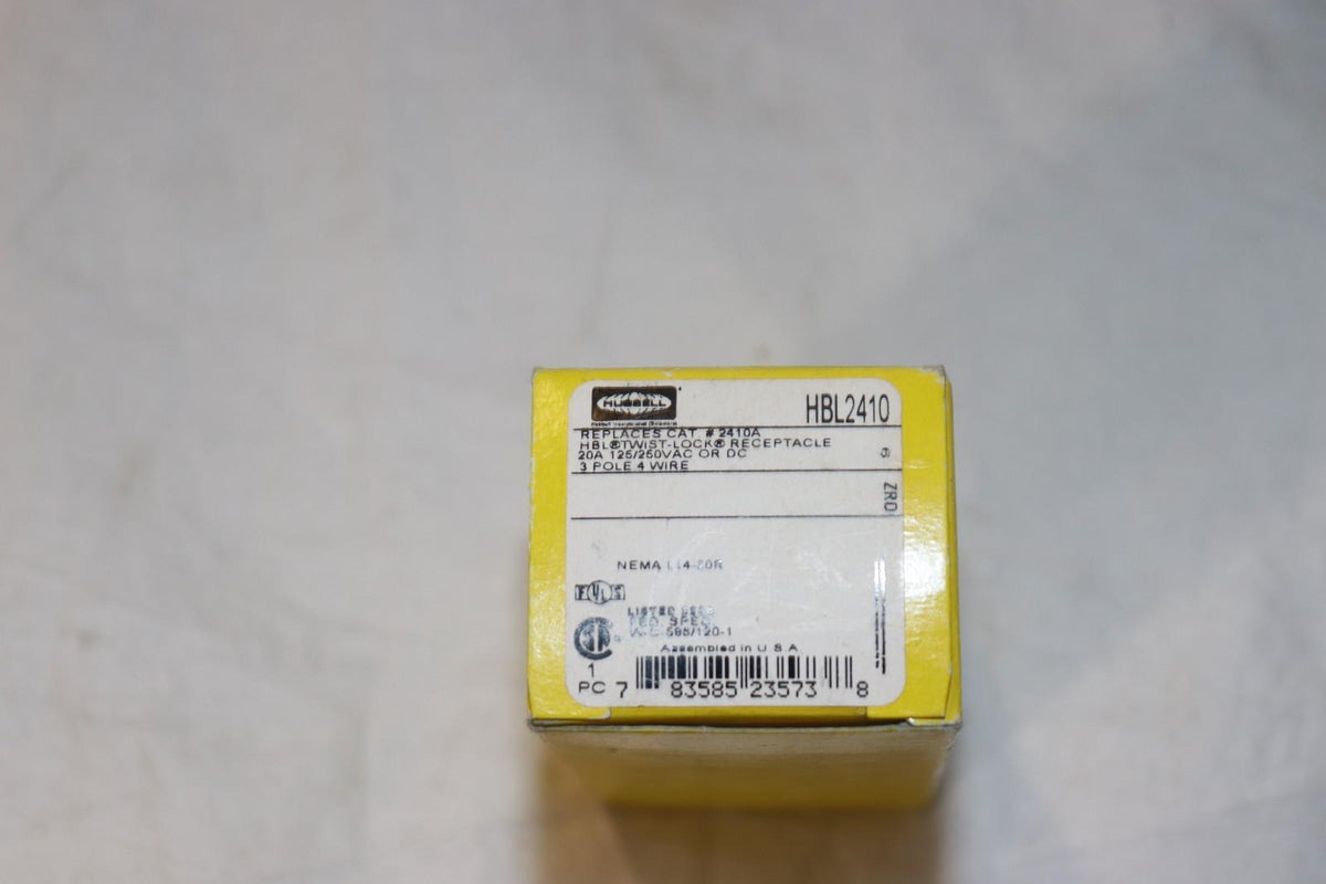 Hubbell HBL2410, 20A 125/250V, Twist Locking Receptacle, NOB - Northside Material Brokers