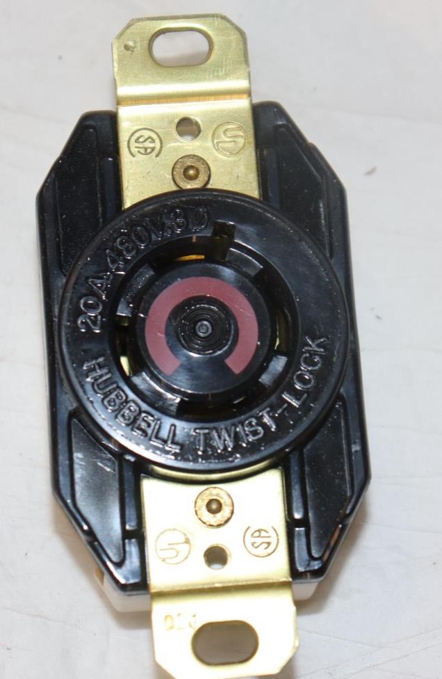Hubbell HBL2430 Locking Receptacle, L16-20R, 20 A, 480V, 3 Pole 4 Wire - Northside Material Brokers