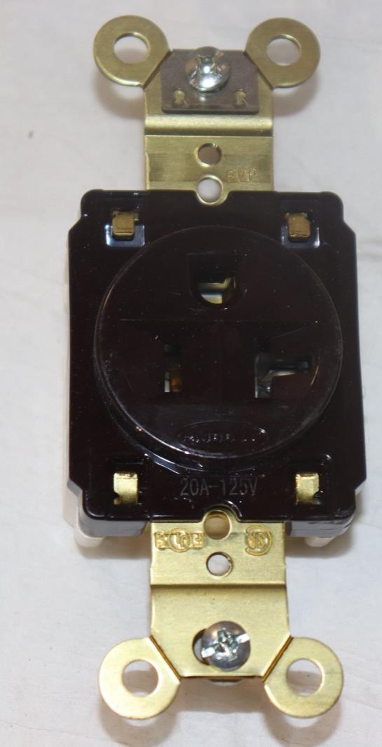 Hubbell HBL5361 Single Receptacle Brown 20A 125V - Northside Material Brokers