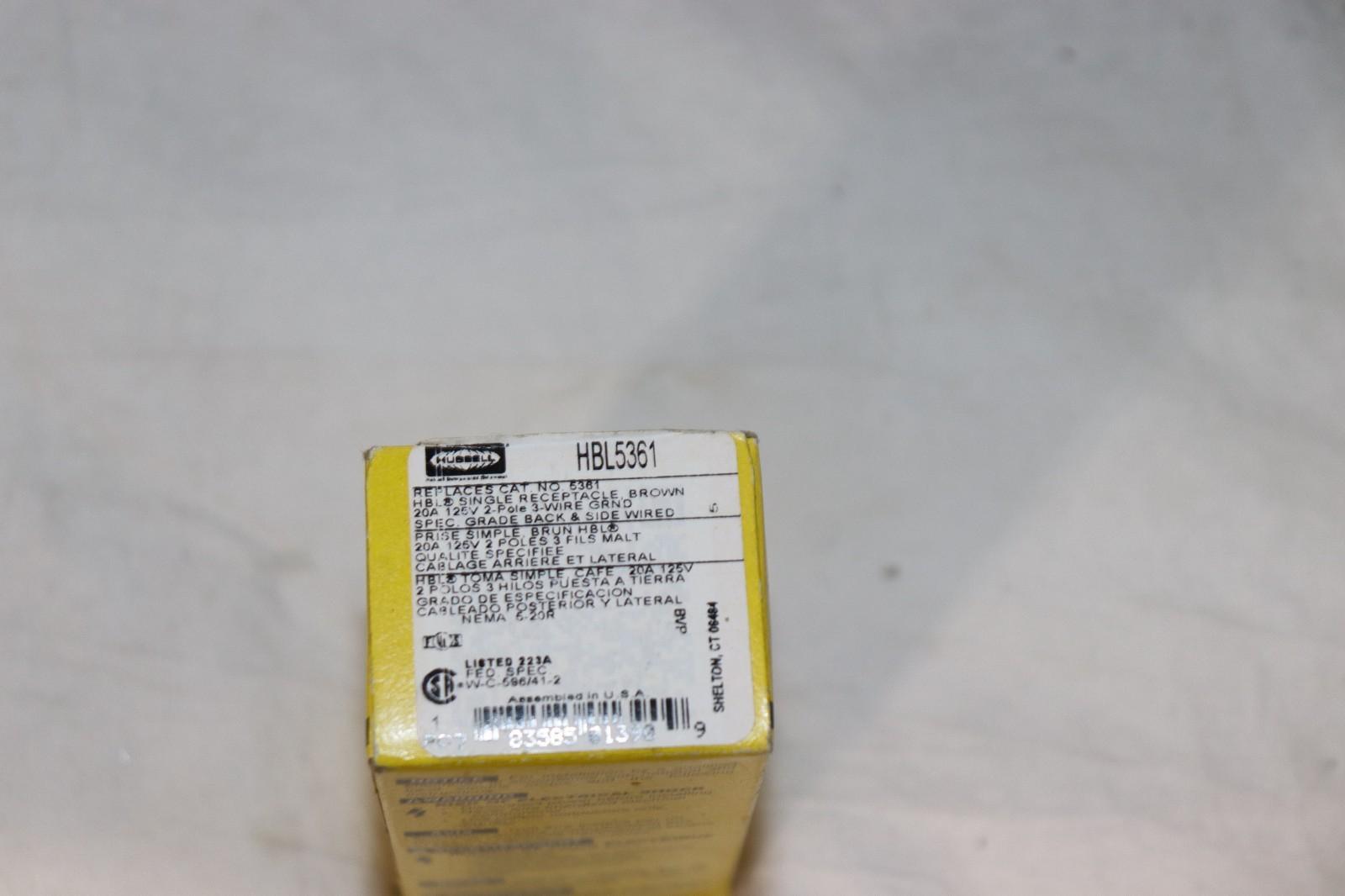 Hubbell HBL5361 Single Receptacle Brown 20A 125V - Northside Material Brokers