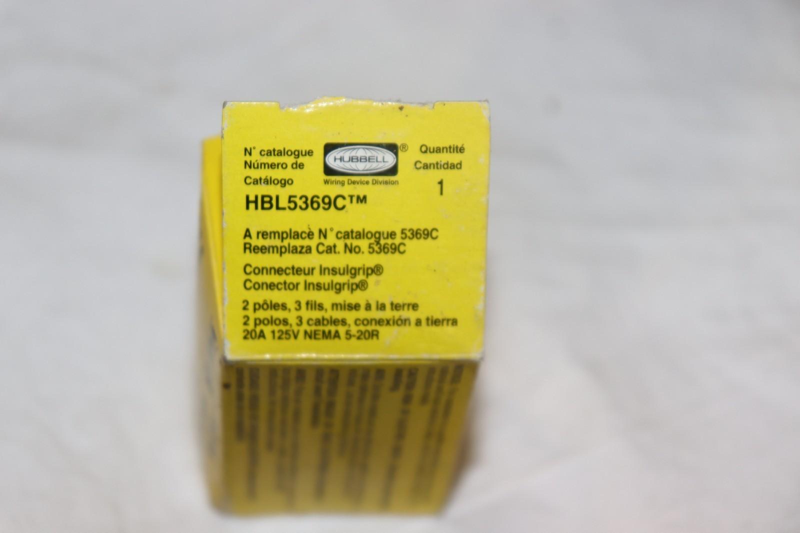 Hubbell HBL5369C Straight Blade Connector, 5-20R, 20A, 125V, 2 Pole 3 Wire - Northside Material Brokers