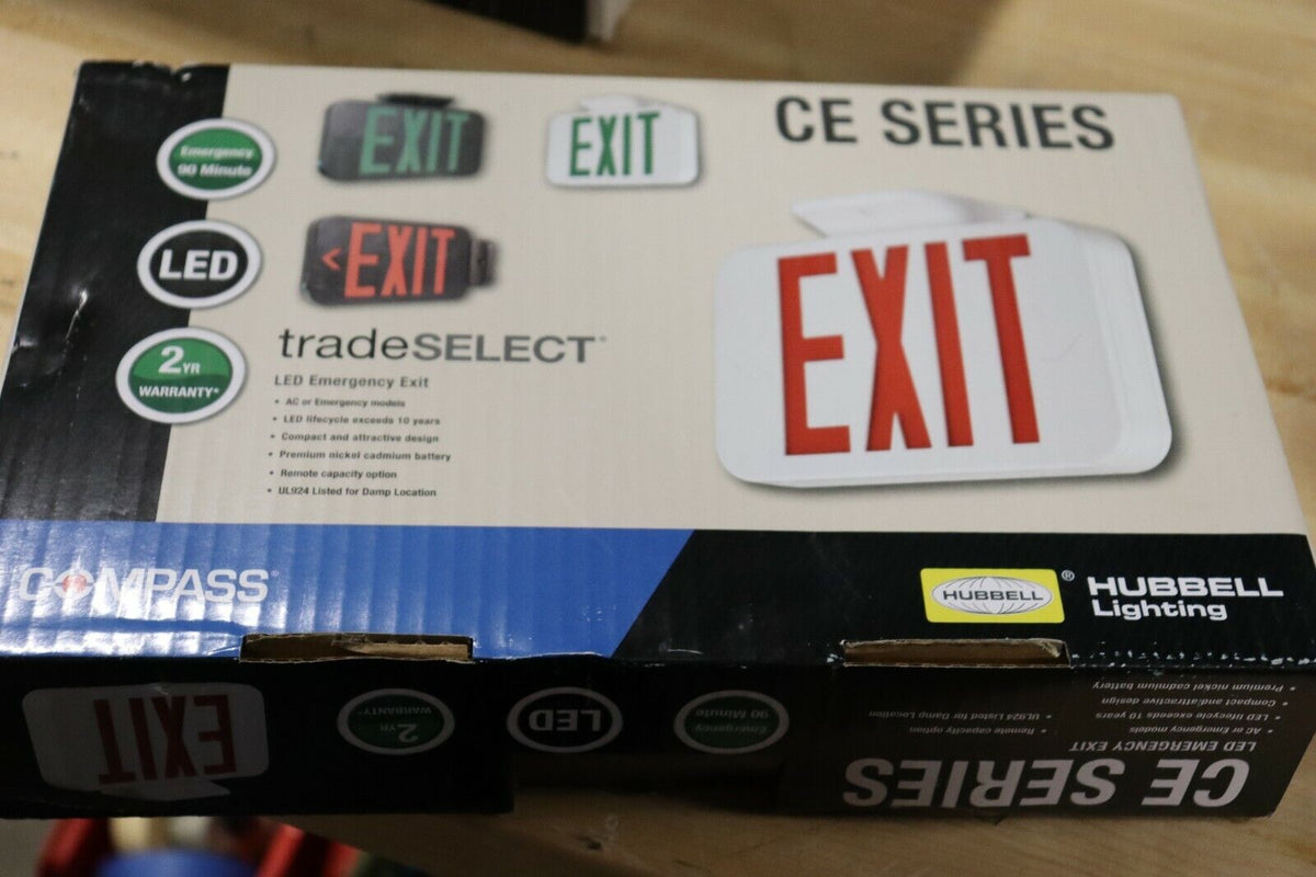 Hubbell Lighting , LED, Exit Sign, Model CER 4.300"L LED - Northside Material Brokers
