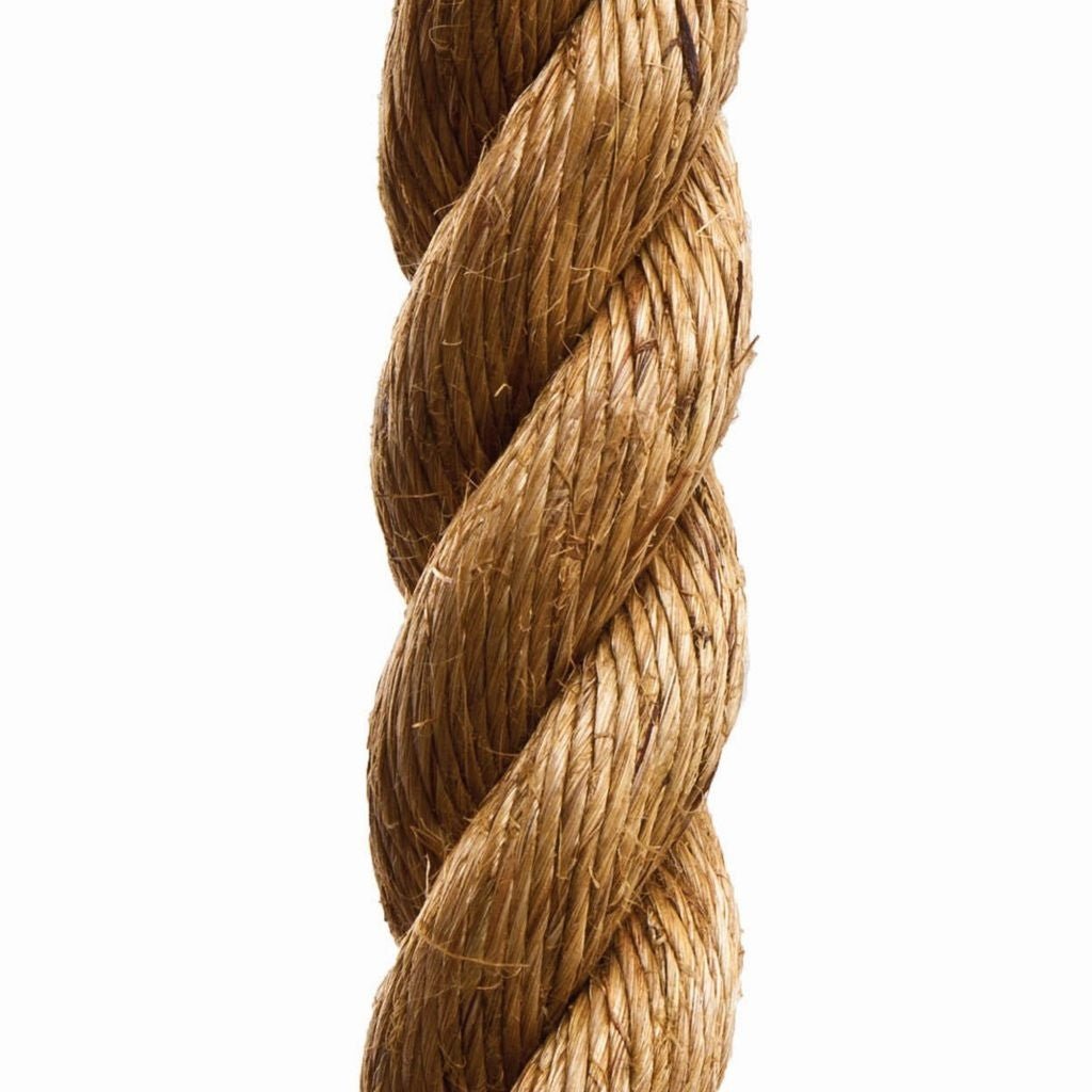 Jammar Mfg Manila Climbing Rope, 1.5" Thick, 35 ft Long, Boot End, Quick Link - Northside Material Brokers