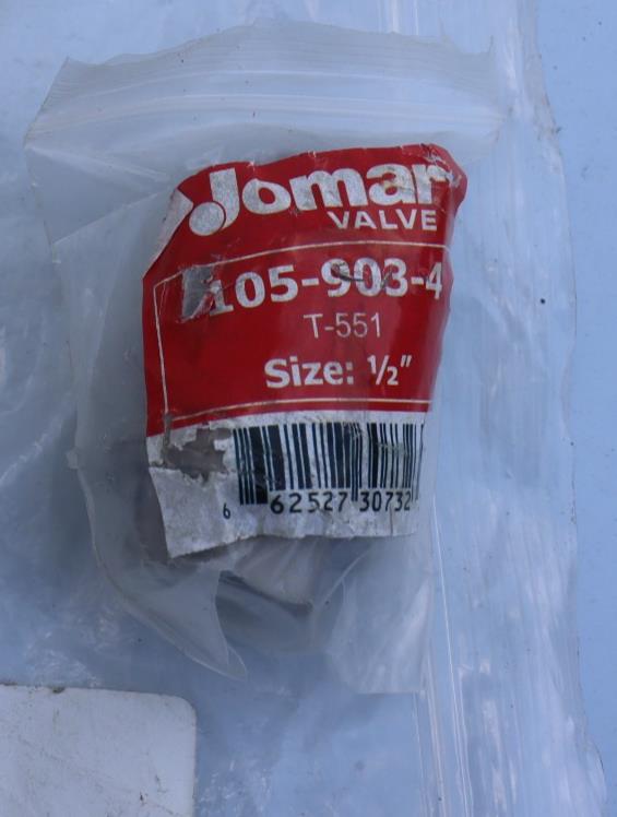 Jomar 105-903-4, Valve T-55 1/2", 4 PSI, New - Northside Material Brokers
