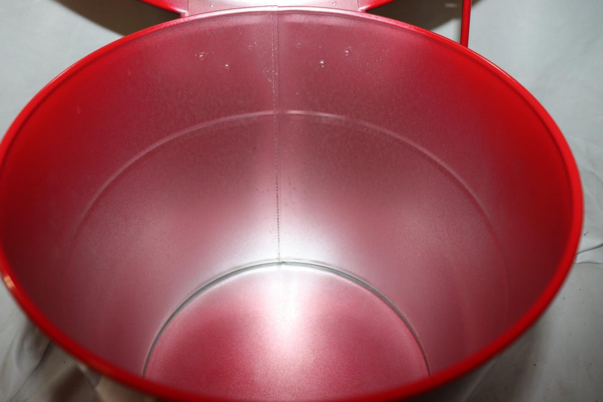 Justrite 09100 Oily Waste Can, 6 Gallon Capacity, Galvanized Steel, Red, Foot - Northside Material Brokers