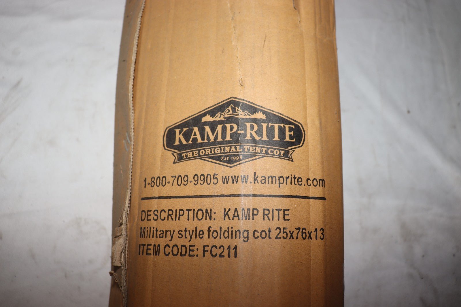 Kamp-Rite Military Folding Cot 25" x 76" x 13", FC211, New Open Box - Northside Material Brokers