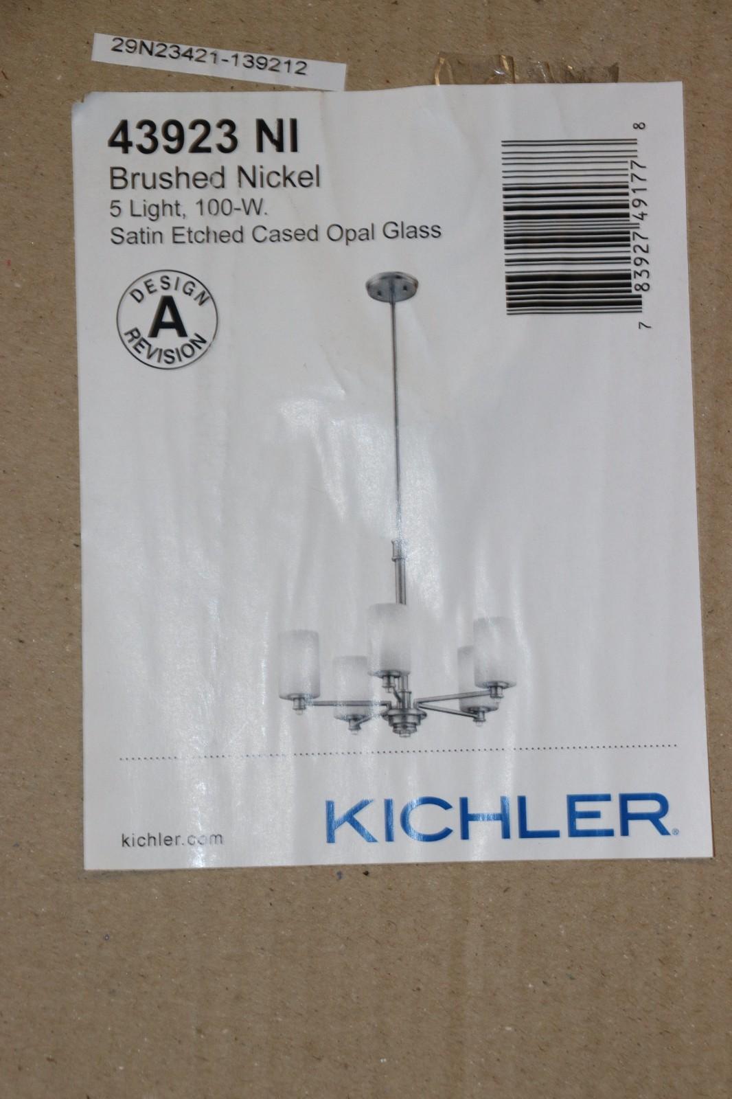 Kichler 43923 Nickel Joelson 24"W 5-Light Shaded Chandelier, NIB - Northside Material Brokers
