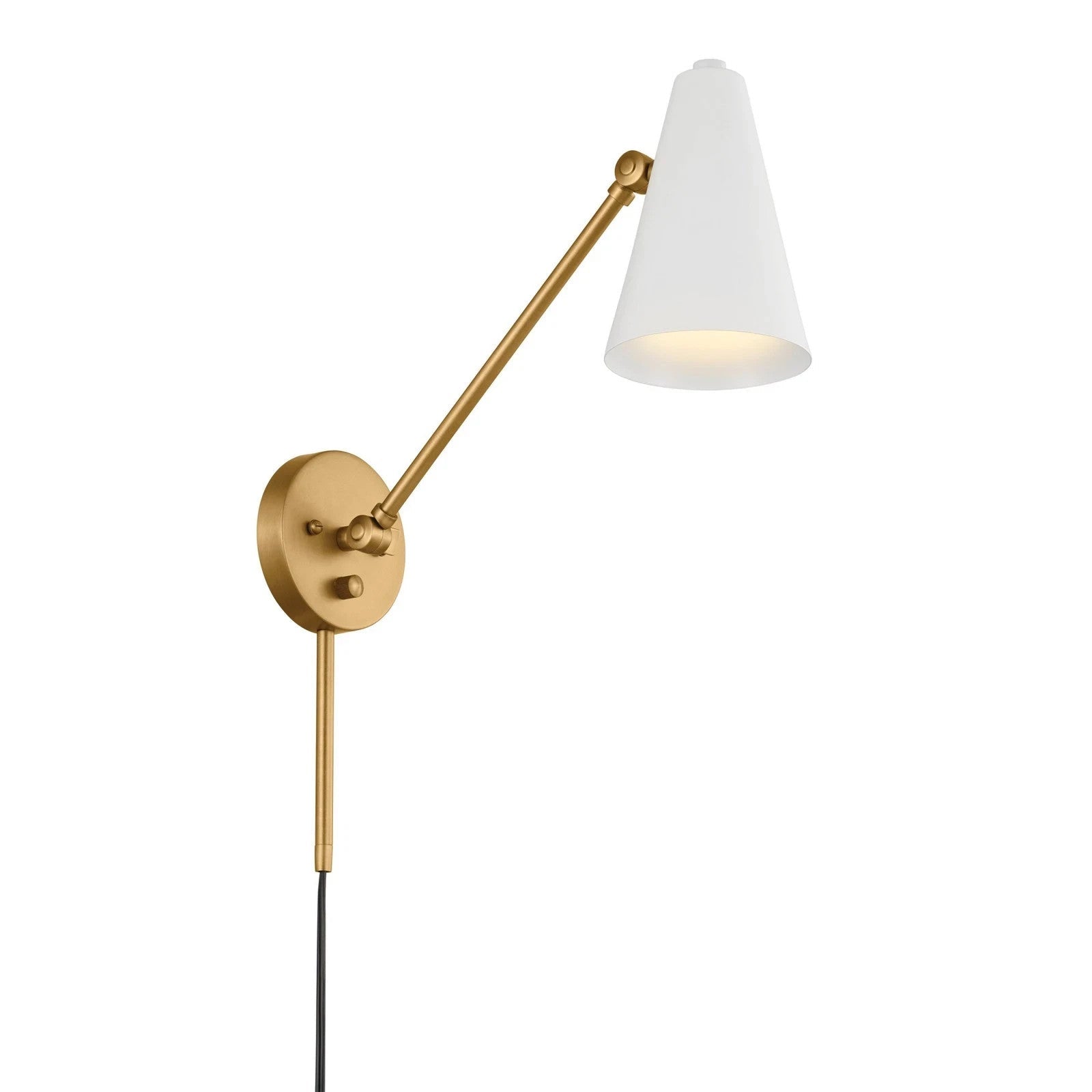 Kichler 52485 Sylvia 9" Tall Hardwired or Plug-In Wall Sconce - Natural Brass - Northside Material Brokers