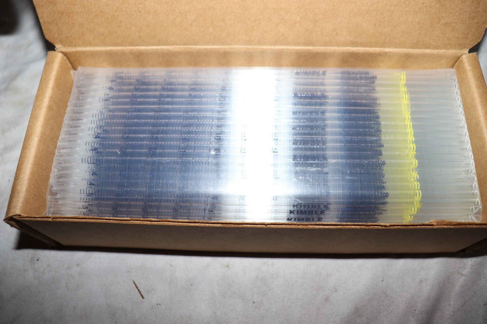 Kimble 72120-5100 - .5mL in 1/100 Pipets Glass Serological Non Sterile 250 Pack - Northside Material Brokers