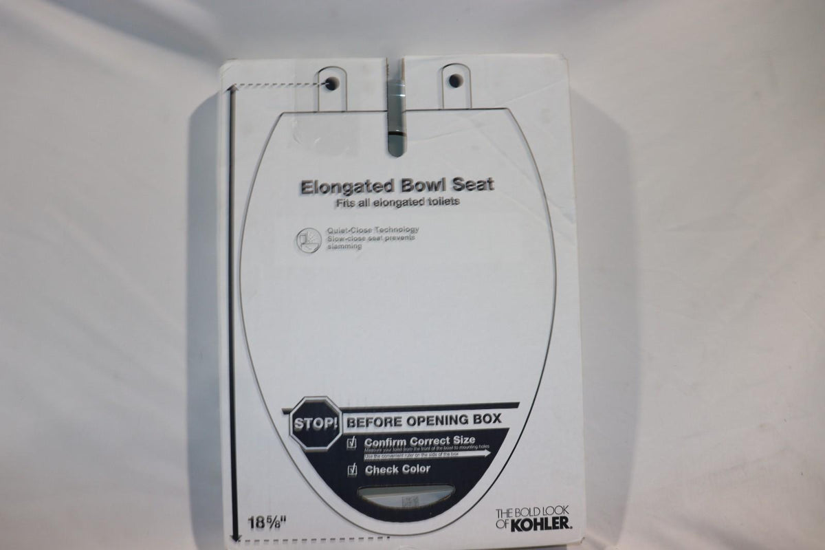 KOHLER 4636-RL-47 Cachet ReadyLatch Elongated Toilet Seat, Almond - Northside Material Brokers