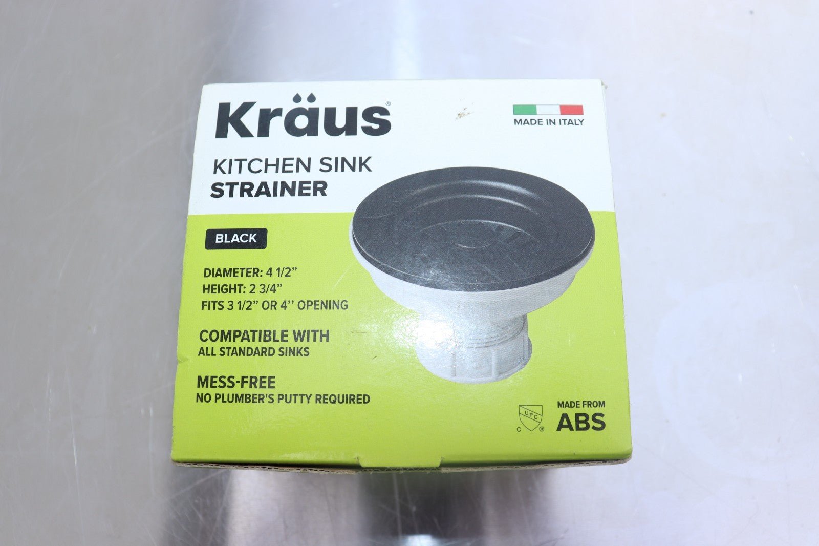 Kraus Kitchen Sink Strainer, Black PST1-BL-C, New - Northside Material Brokers