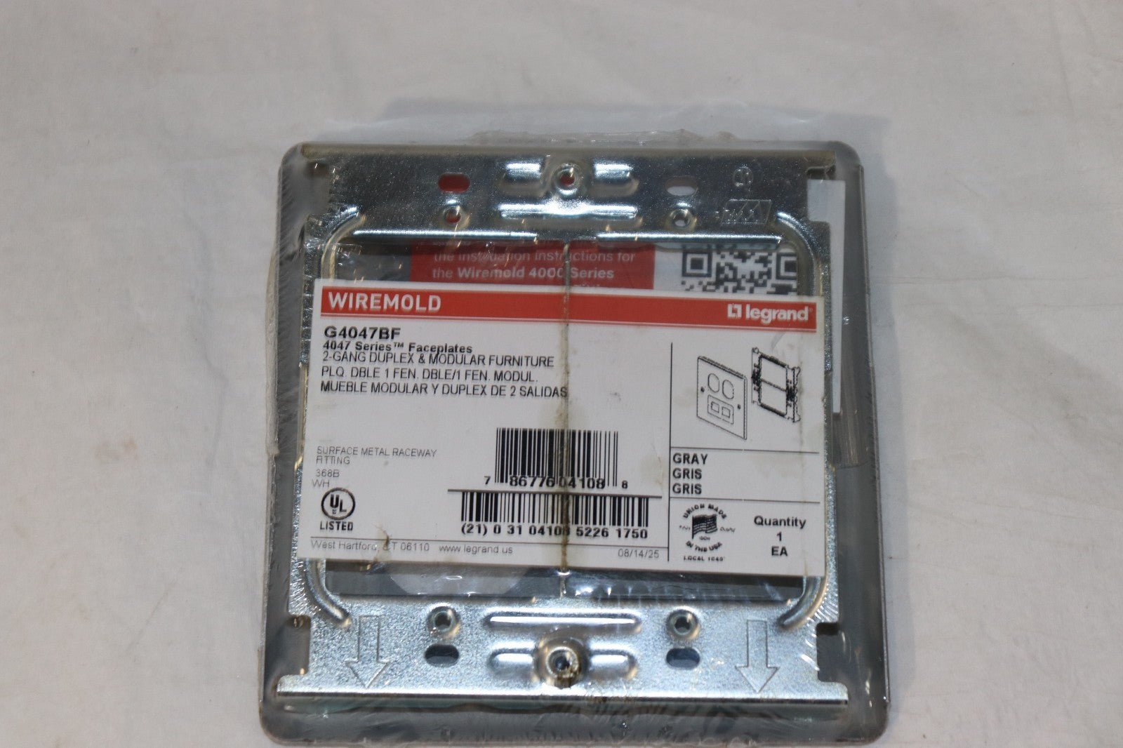 LEGRAND G4047BF 2 Gang, Duplex & Modular Furniture Plate, 4047 Series - Northside Material Brokers