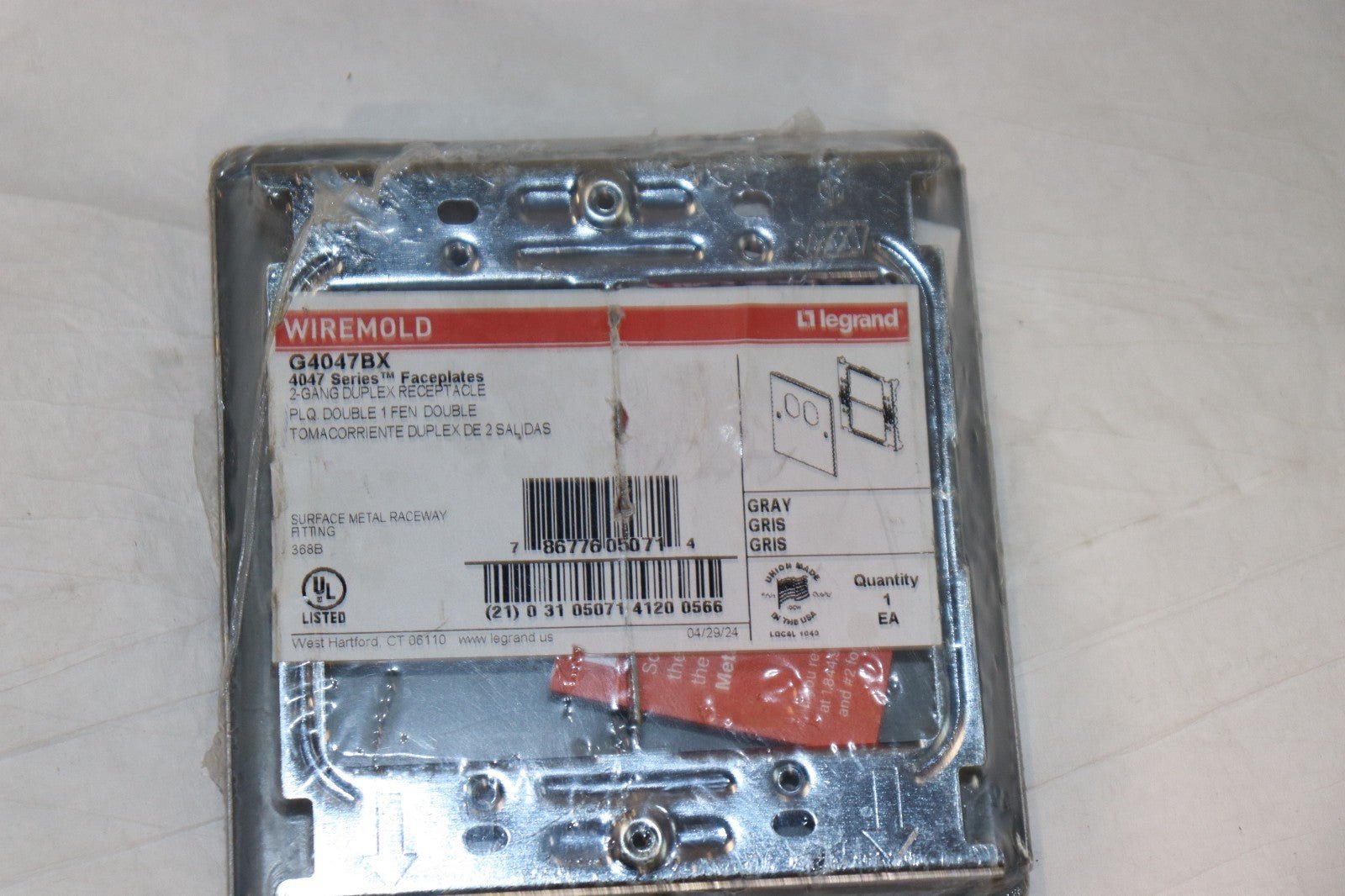 LEGRAND G4047BX Gray Plate, 2 Gang, Duplex, 4047 Series - Northside Material Brokers