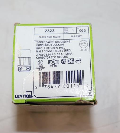 Leviton 2323 Locking Connector L6-20R 20A 250V Grounding - Northside Material Brokers