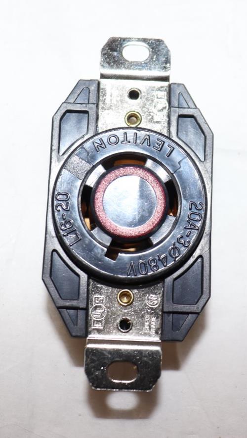 LEVITON 2430 LOCKING RECEPTACLE 3PH-4W GROUNDING, L16-20 , 20 A 480V - Northside Material Brokers