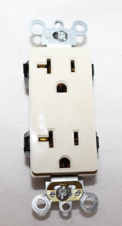 Leviton M1636-T Decora Plus Duplex Receptacle 20A 125V Industrial Grade Tan - Northside Material Brokers