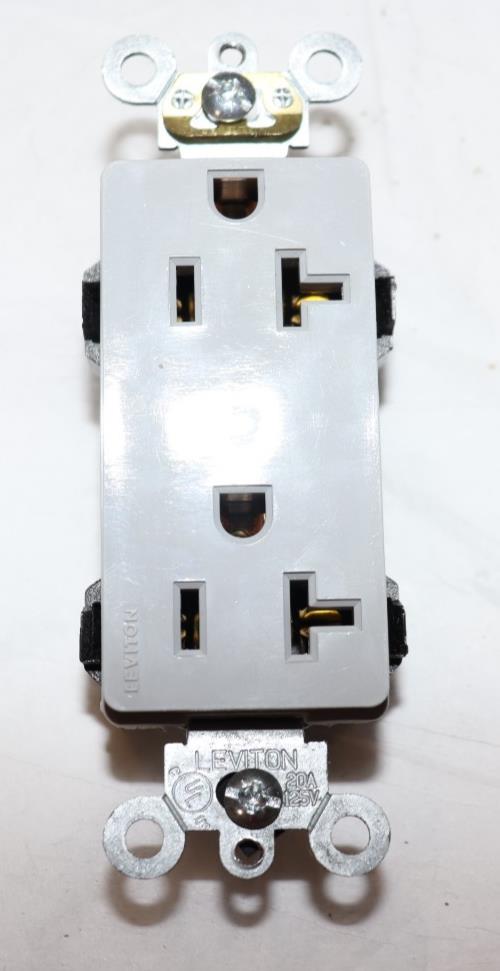 Leviton M1636-W Decora Plus Duplex Receptacle 20A 125V Industrial Grade White - Northside Material Brokers