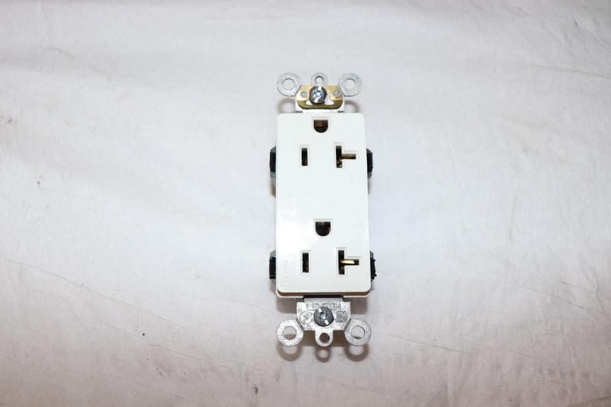 Leviton M1636-W Decora Plus Duplex Receptacle 20A 125V Industrial Grade White - Northside Material Brokers