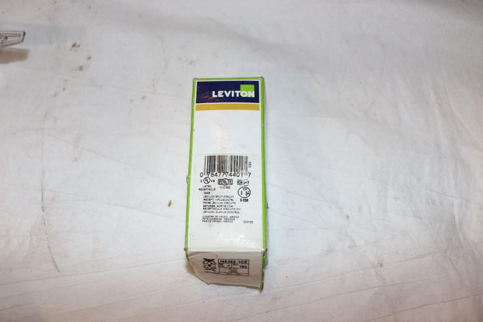 Leviton M5362-1CE Split Control 20A 125V 5-20R Industrial Black, Lev-Lock - Northside Material Brokers